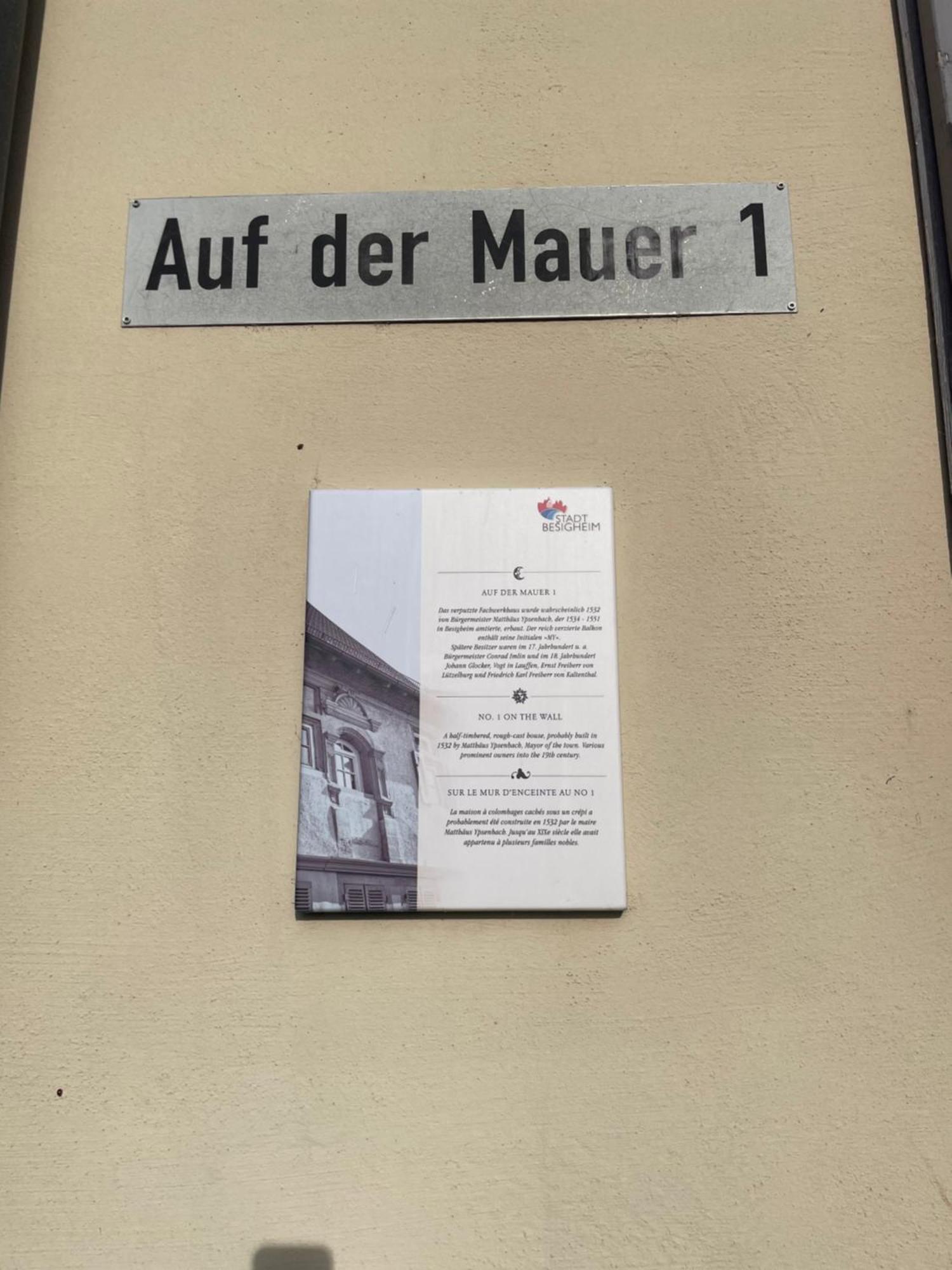 Gaestezimmer An Der Stadtmauer Besigheim Kültér fotó
